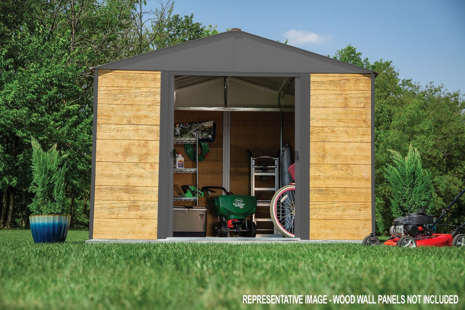 Ironwood Steel Hybrid Shed Kit, Anthracite, 8-ft x 8-ft G8H0 - product image 3