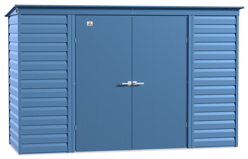 Select Galvanized Steel Storage Shed, Blue Grey, 10-ft x 4-ft O3M8