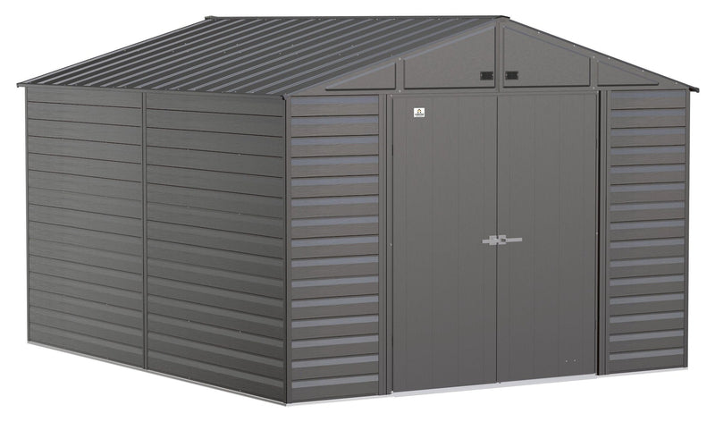 Select Galvanized Steel Storage Shed, Charcoal, 10-ft x 12-ft E3C2