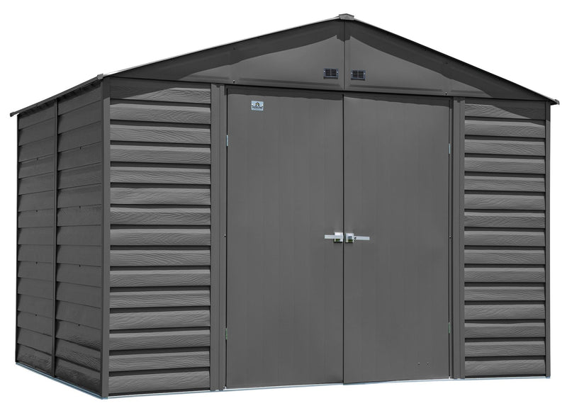 Select Galvanized Steel Storage Shed, Charcoal, 10-ft x 8-ft V0O9
