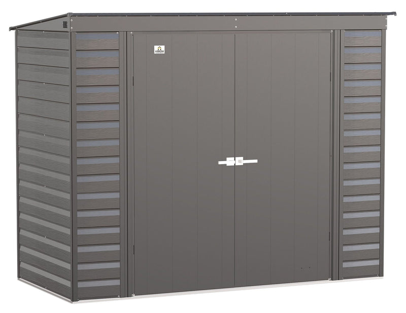 Select Galvanized Steel Storage Shed, Charcoal, 8-ft x 4-ft Y8K4