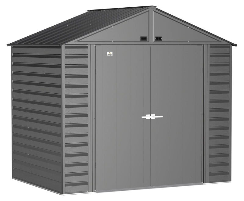 Select Galvanized Steel Storage Shed, Charcoal, 8-ft x 6-ft X0F3