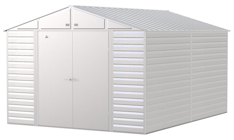 Select Galvanized Steel Storage Shed, Flute Grey, 10-ft x 14-ft O5X4