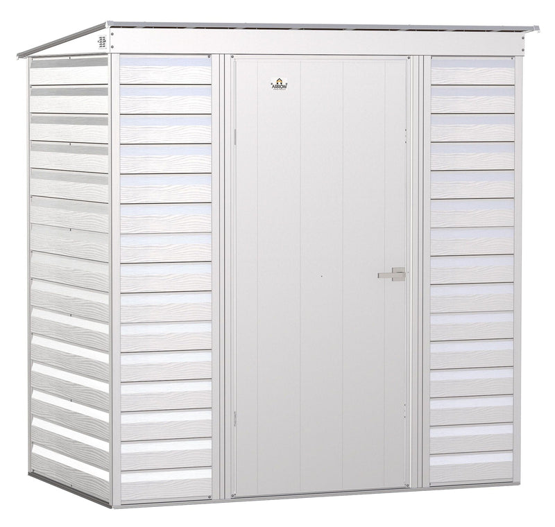 Select Galvanized Steel Storage Shed, Flute Grey, 6-ft x 4-ft O0P9