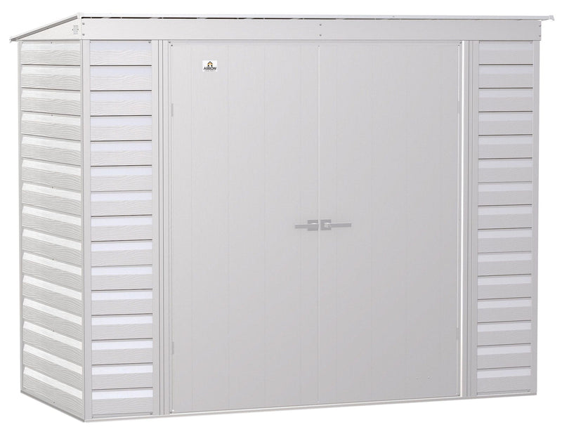 Select Galvanized Steel Storage Shed, Flute Grey, 8-ft x 4-ft Z8I9