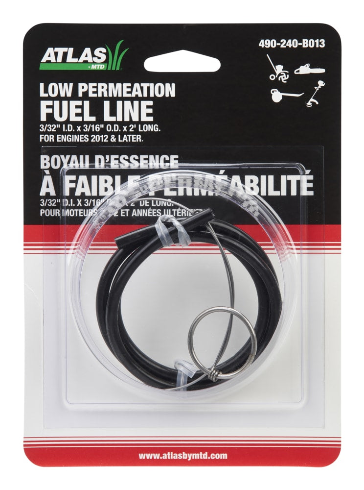 Lawn Tractor Replacement Fuel Line with Tool, 2-ft3/32-in I.D. x 3/16-in O.D. x 2-in J2S8