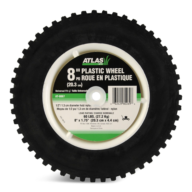 Plastic Lawn Mower Replacement Wheel with Geared Tread, 8-in x 1.75-in K0Q1
