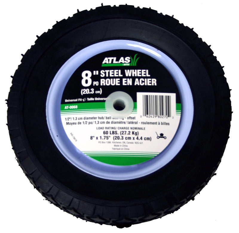Steel Lawn Mower RePlacement Wheel with Ball Bearings, 8 in x 1.75-in D9Z9