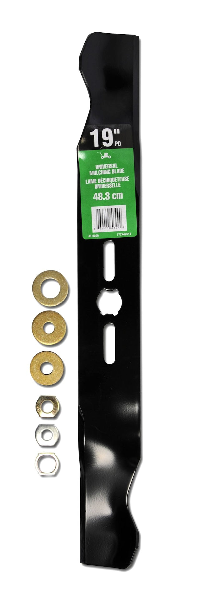Universal Lawn Mower Replacement Mulching Blade, 19-in, Black U2E7