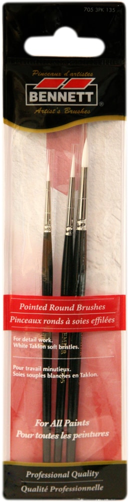Professional Artist Pointed Round Tip Paint Brushes, 3-pk F7X2 - product image 1