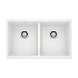 Precis SILGRANIT 29-in 50/50 Double Bowl Undermount Kitchen Sink, White L6M0 - product image 1