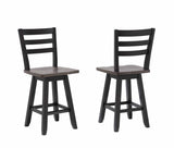 Aaron Oak/Dark Grey Swivel Counter/Bar Stool with Back Rest, 2-pc Q2I7 - product image 1