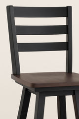 Aaron Oak/Dark Grey Swivel Counter/Bar Stool with Back Rest, 2-pc Q2I7 - product image 2