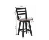Aaron Oak/Dark Grey Swivel Counter/Bar Stool with Back Rest, 2-pc Q2I7 - product image 3