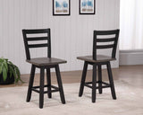 Aaron Oak/Dark Grey Swivel Counter/Bar Stool with Back Rest, 2-pc Q2I7 - product image 6