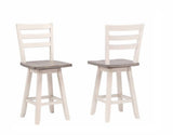Alice Grey/White Swivel Counter/Bar Stool with Back Rest, 2-pc Q6D6 - product image 1