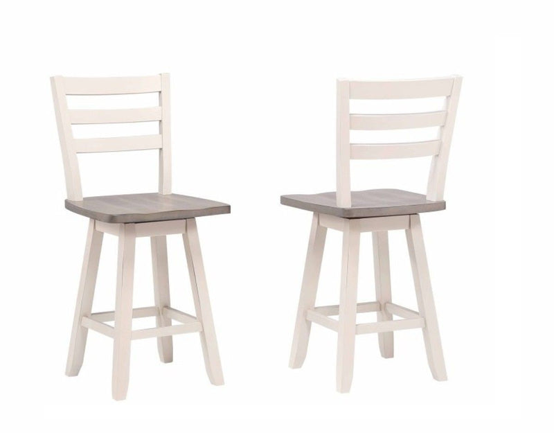 Alice Grey/White Swivel Counter/Bar Stool with Back Rest, 2-pc Q6D6