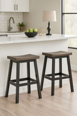 Arnold Oak/Dark Grey Counter/Bar Stool with Back Rest, 2-pc O5O1 - product image 4
