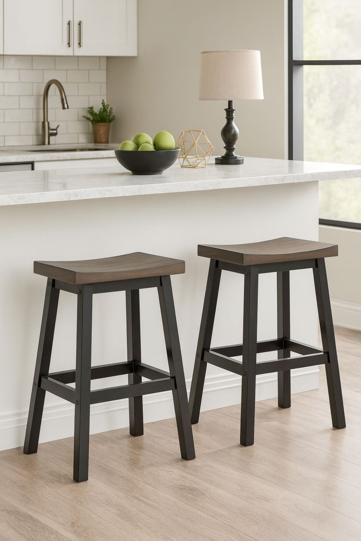 Arnold Oak/Dark Grey Counter/Bar Stool with Back Rest, 2-pc O5O1 - product image 4