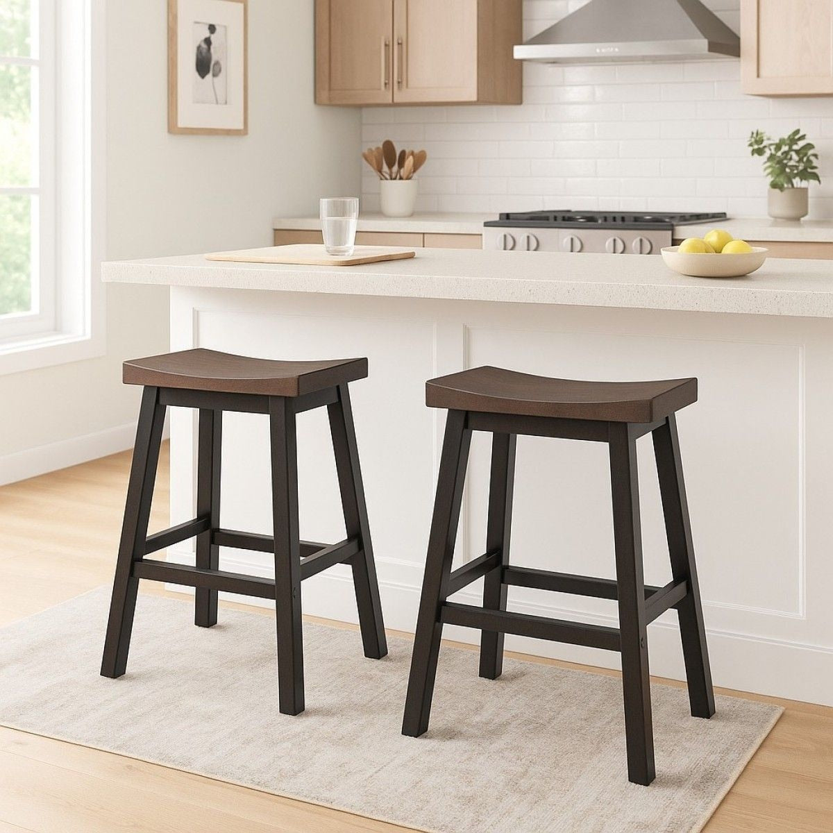 Arnold Oak/Dark Grey Counter/Bar Stool with Back Rest, 2-pc O5O1 - product image 6