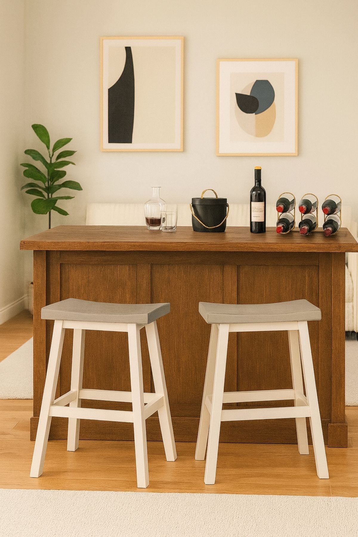 Asher Grey/White Backless Counter/Bar Stool, 2-pc B3V8 - product image 5