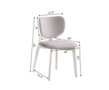 Dua Cream Fabric Upholstered Dining Chair with Curved Backrest, 2-pc F2T8 - product image 3