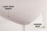 Dua Cream Fabric Upholstered Dining Chair with Curved Backrest, 2-pc F2T8 - product image 4
