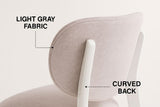 Dua Cream Fabric Upholstered Dining Chair with Curved Backrest, 2-pc F2T8 - product image 5