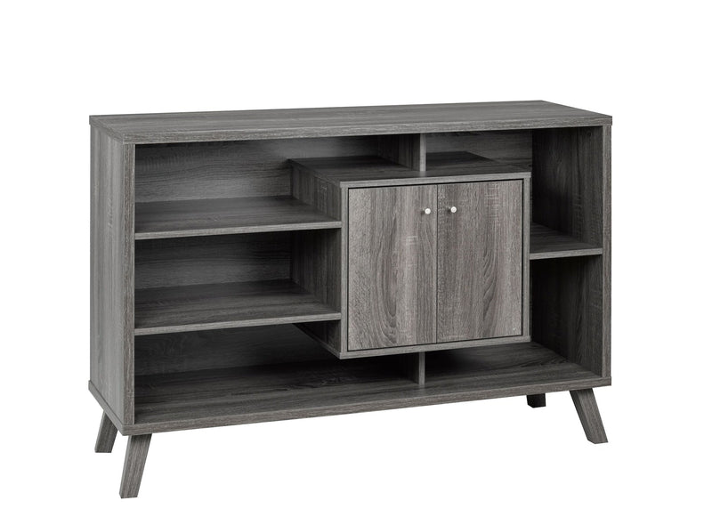 Multi-Tier Wooden Dining Buffet/Server with Storage, Grey F0W5
