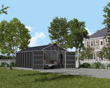 by Palram Yukon 2-Door Car Garage/Utility Storage Shed Kit, Dark Grey, 11x21-ft Z8H3 - product image 4