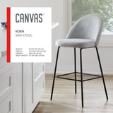 Koen Bar Elegant Counter Stool with Footrest, Grey W2R5 - product image 5