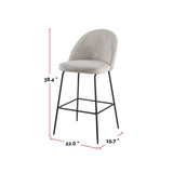 Koen Bar Elegant Counter Stool with Footrest, Grey W2R5 - product image 6