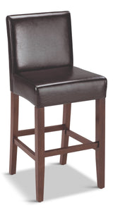 Parsons Wood & PU Leather Bar Stool With Backrest, Dark Brown U3D5 - product image 1