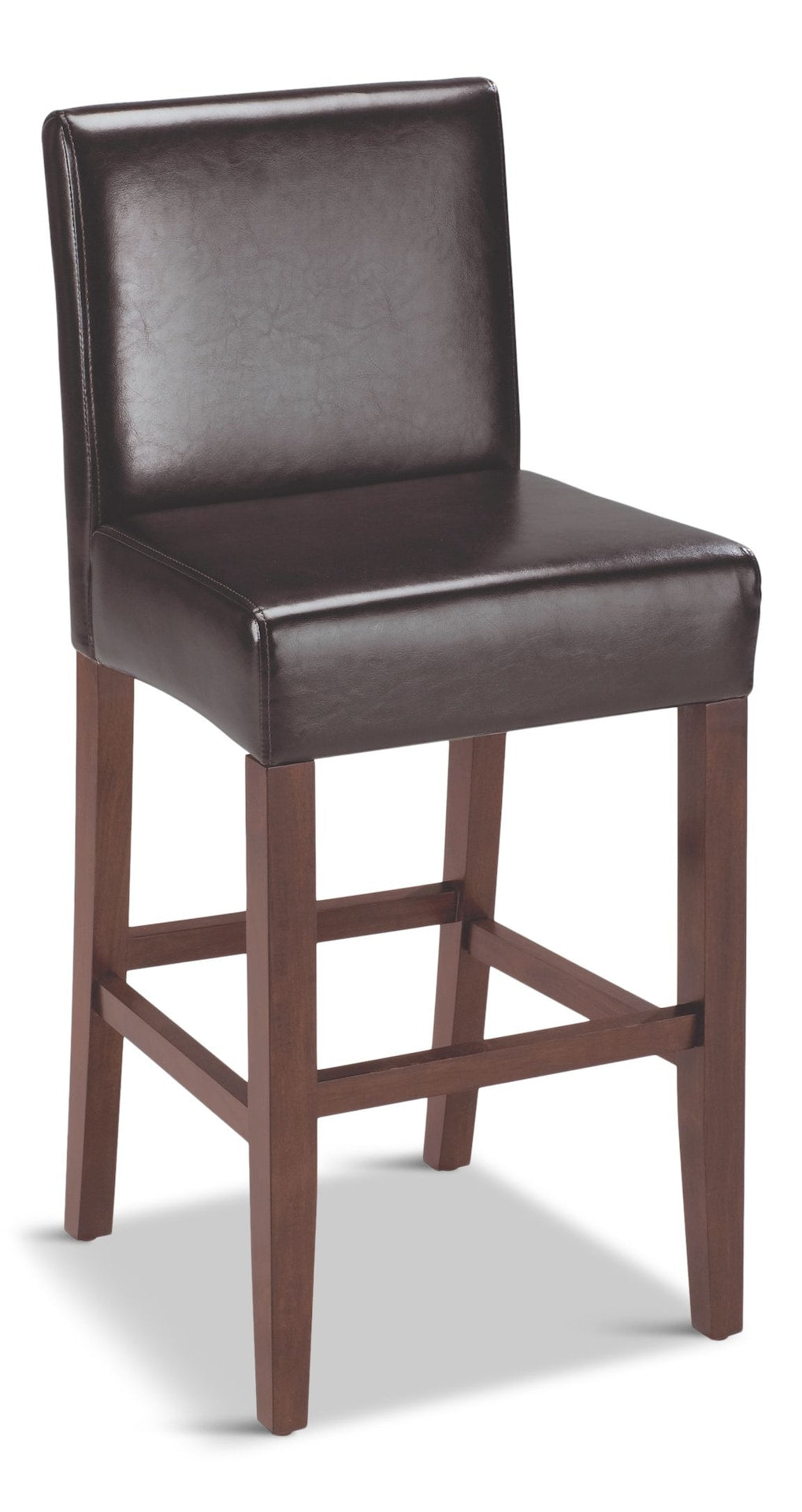 Parsons Wood & PU Leather Bar Stool With Backrest, Dark Brown U3D5 - product image 1