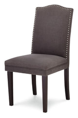 Regent Nailhead Upholstered Dining Chairs with Solid Wood Legs (2-Piece Set), Grey C3H3 - product image 1