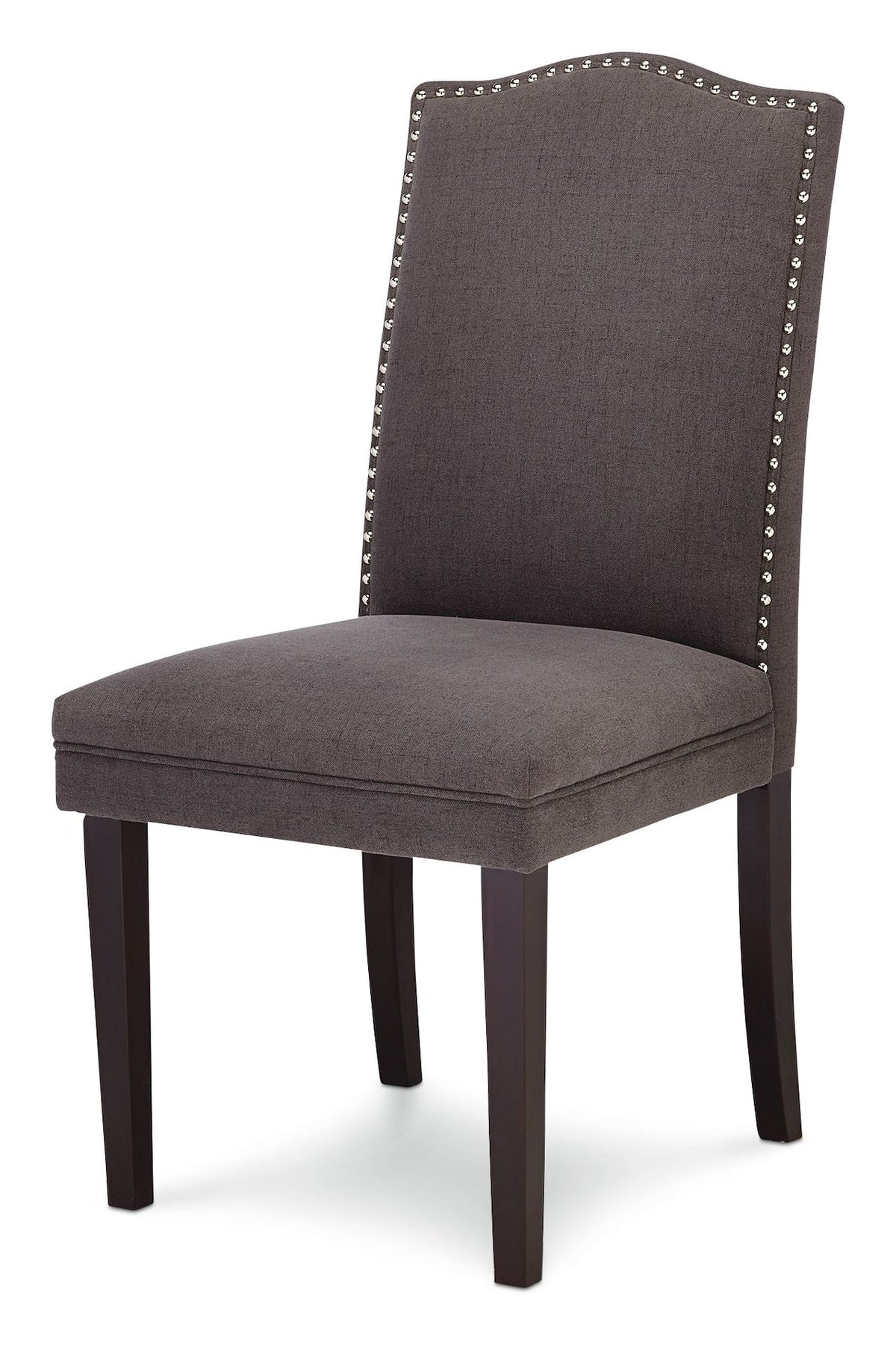 Regent Nailhead Upholstered Dining Chairs with Solid Wood Legs (2-Piece Set), Grey C3H3 - product image 1