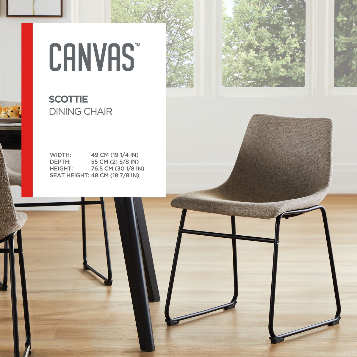 Scottie Modern Fabric Dining Chair, Dark Grey G5D0 - product image 5