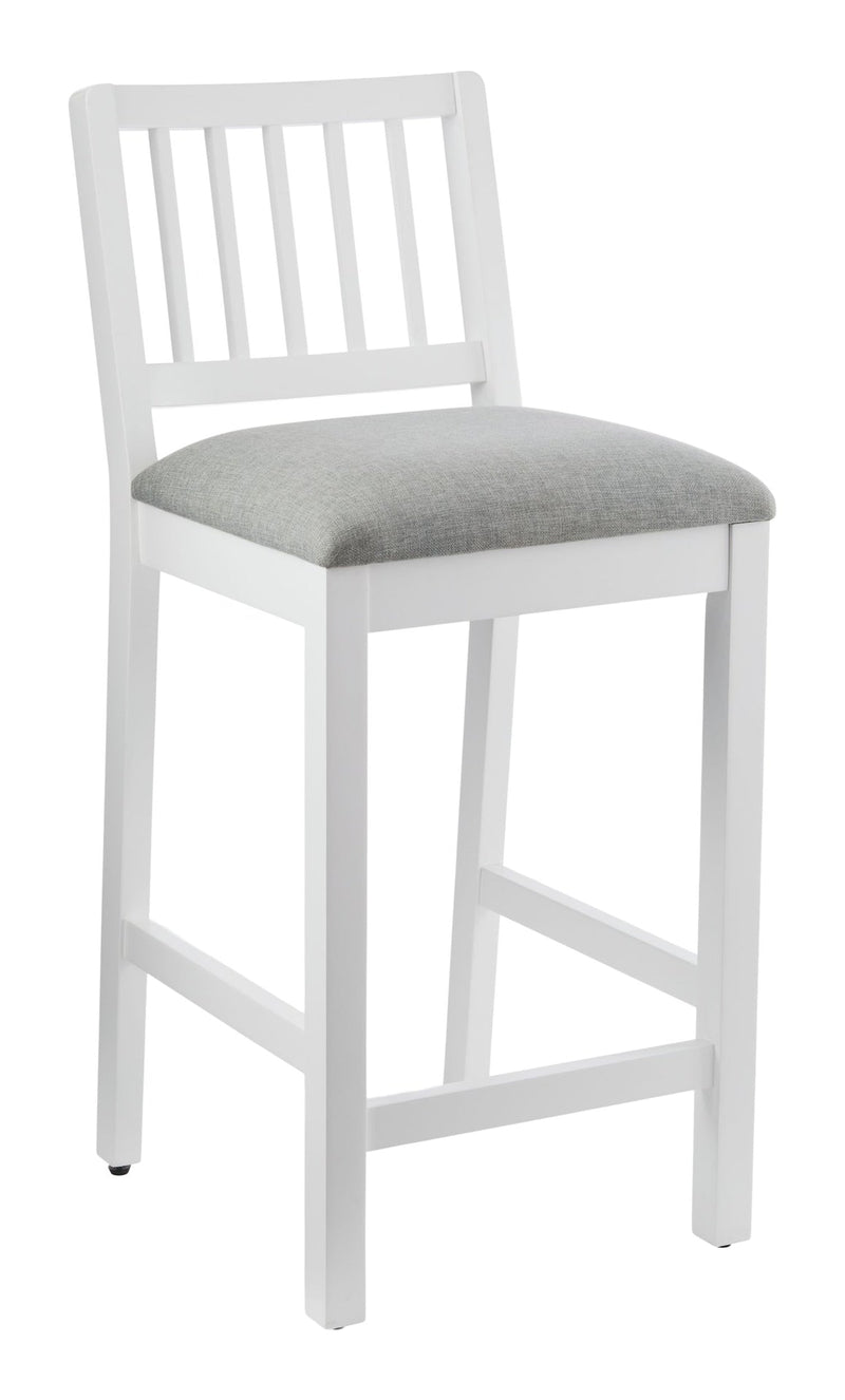 Theo Wooden Counter Stool with Footrest, White N0N0