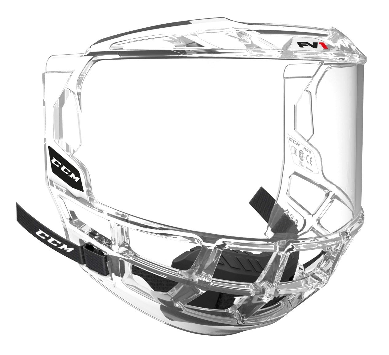 FV1 Full Hockey Helmet Mask/Shield/Bubble, Junior, Clear O7E1 - product image 1