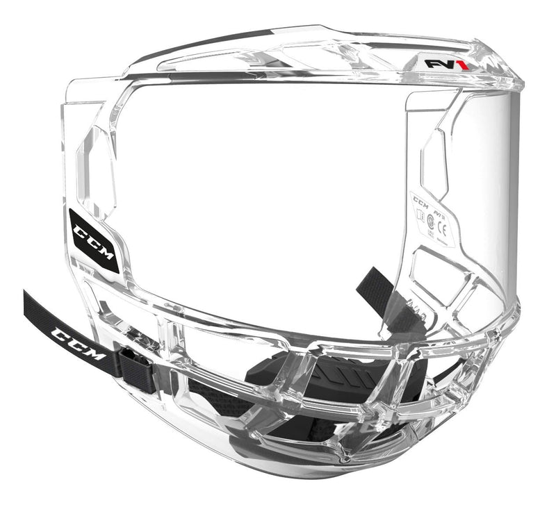 FV1 Full Hockey Helmet Mask/Shield/Bubble, Junior, Clear O7E1