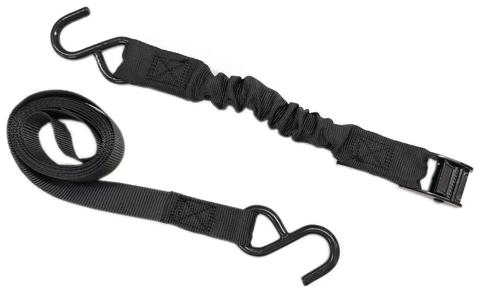 Bungee Cam-Buckle Tie-Down, 600-lb Break Strength, Black, 8-ft, 2-pk X3M4 - product image 2