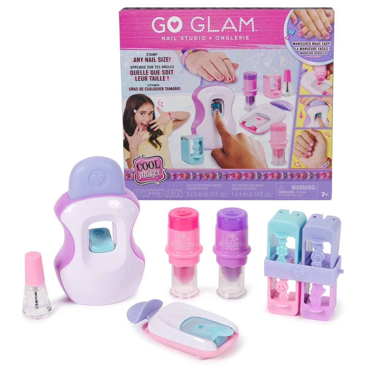 Maker, GO GLAM Studio Nail Kit, Style 200 Nails, 4 Designs, 2 Polish Applicators & Mask, Ages 7+ Z7D9 - product image 1