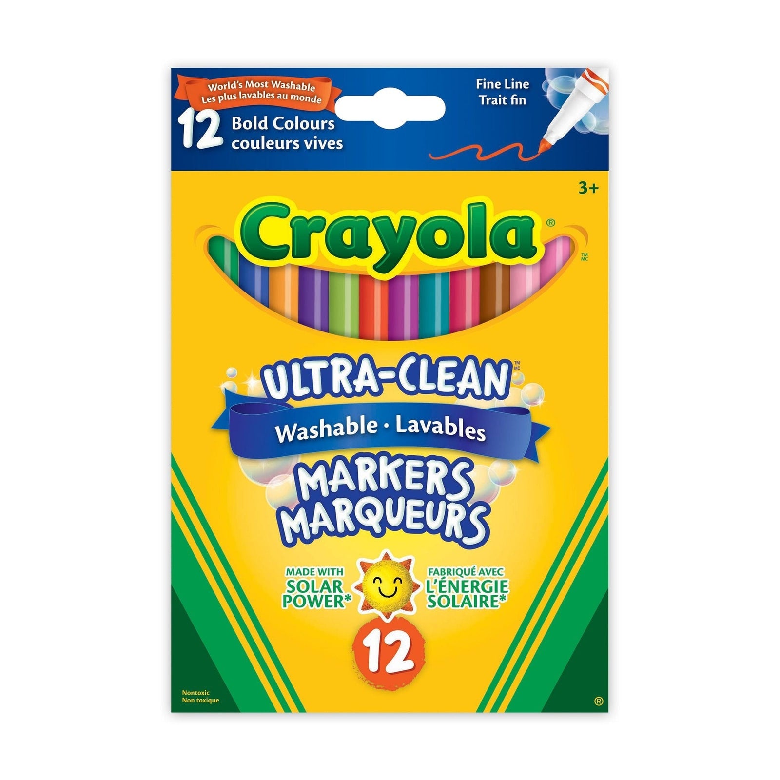 Ultra-Clean Washable Fine Tip Markers for Drawing/Colouring, Multi-Colour, 12-pk, Ages 3+ P5C2 - product image 2