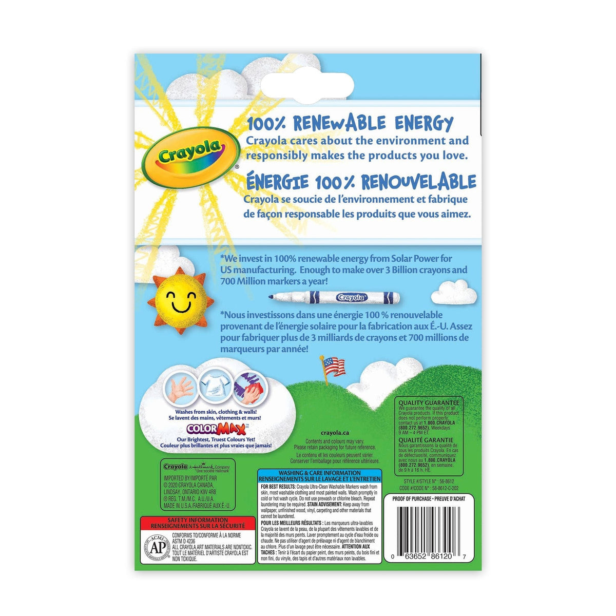 Ultra-Clean Washable Fine Tip Markers for Drawing/Colouring, Multi-Colour, 12-pk, Ages 3+ P5C2 - product image 5