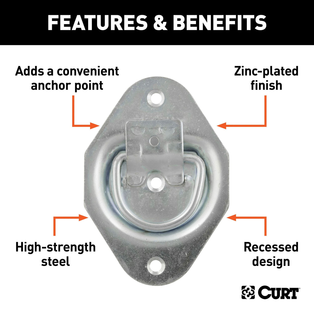 1-3/8-in x 1-7/8-in Recessed Tie-Down Ring (1200-lb, Clear Zinc) T2B3 - product image 4