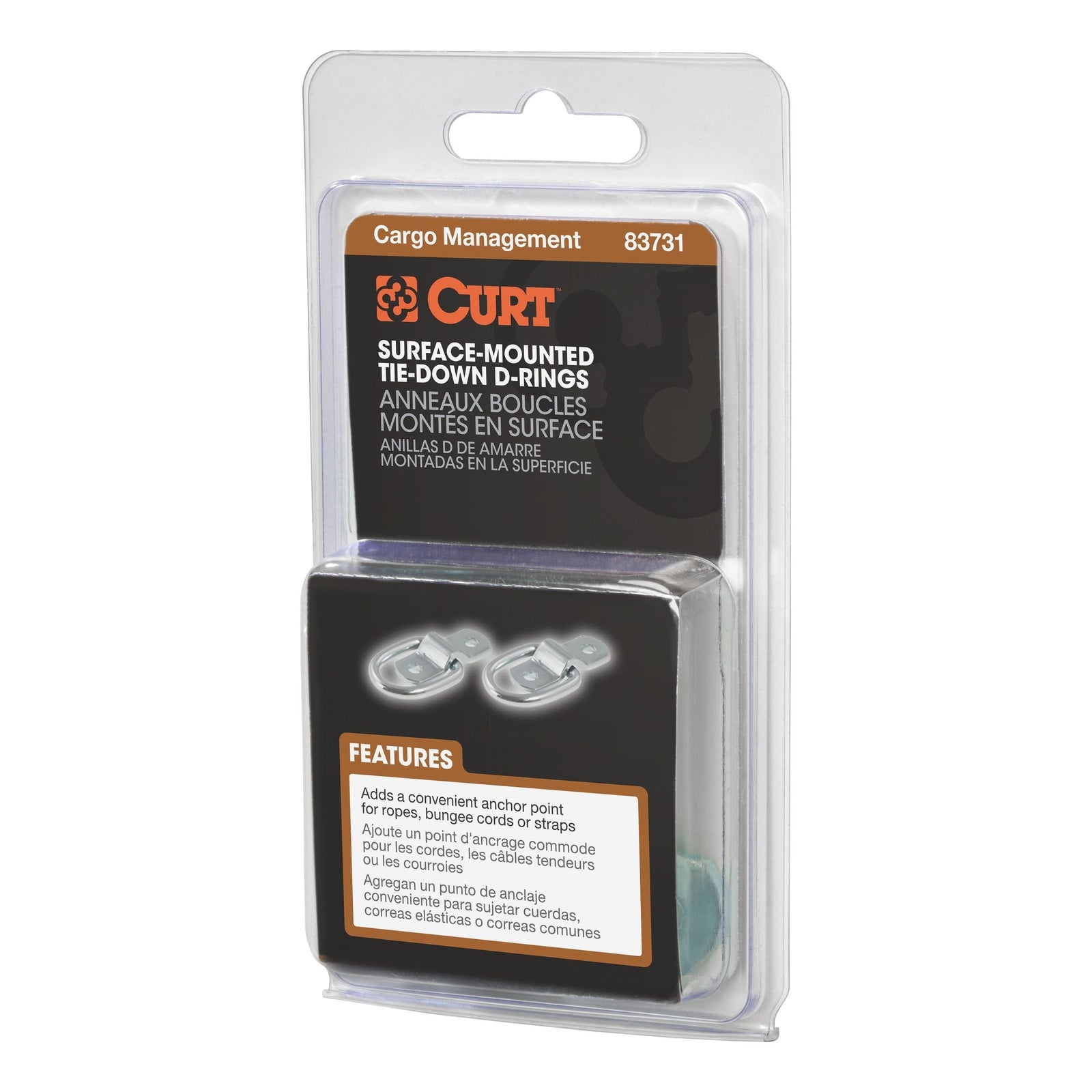 1-in x 1-1/4-in Surface-Mounted Tie-Down D-Rings, 1200-lb, 2-pk E5H4 - product image 3