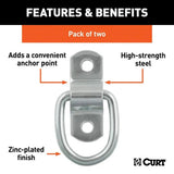 1-in x 1-1/4-in Surface-Mounted Tie-Down D-Rings, 1200-lb, 2-pk E5H4 - product image 6