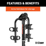 18021 Hitch Mounted Bike Rack, Fits 1-1/4" and 2" Receiver, 2 Bikes F9T4 - product image 8