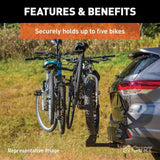 18065 Premium 5-Bike Two Arm Hitch Mount Bike Rack, Fits 2-in Receiver, Black B3Z8 - product image 7