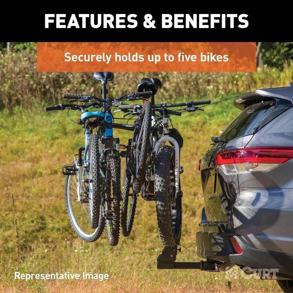 18065 Premium 5-Bike Two Arm Hitch Mount Bike Rack, Fits 2-in Receiver, Black B3Z8 - product image 7